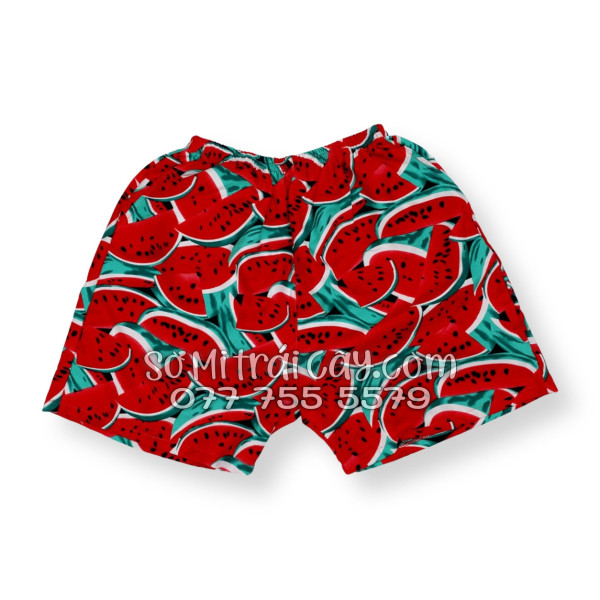 Bộ Áo Sơ Mi Quần Short Trái Cây Họa Tiết Dưa Hấu Đỏ Tropical