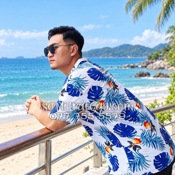 Bộ Áo Sơ Mi Quần Short Trái Cây Họa Tiết Trái Đào Trắng
