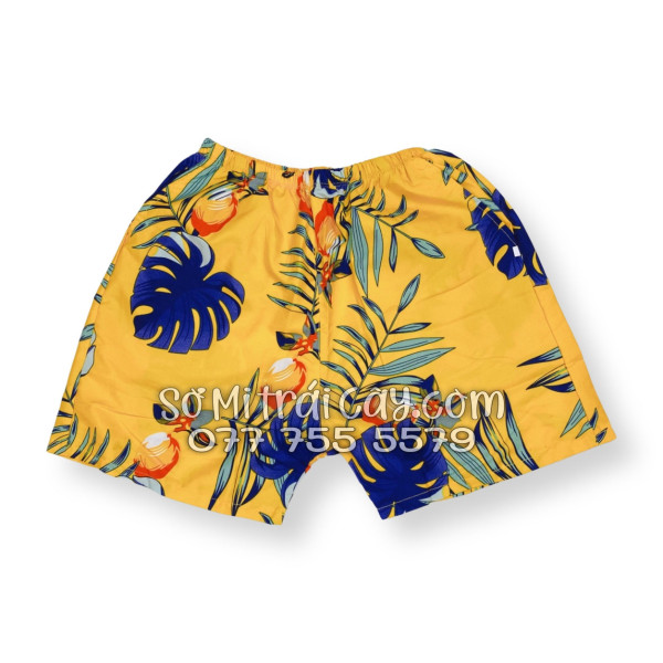 Bộ Áo Sơ Mi Quần Short Trái Cây Họa Tiết Trái Đào Vàng Đậm