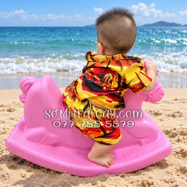Bộ Áo Sơ Mi Quần Short Tropical Họa Tiết Hoàng Hôn Cây Dừa Cam Đỏ