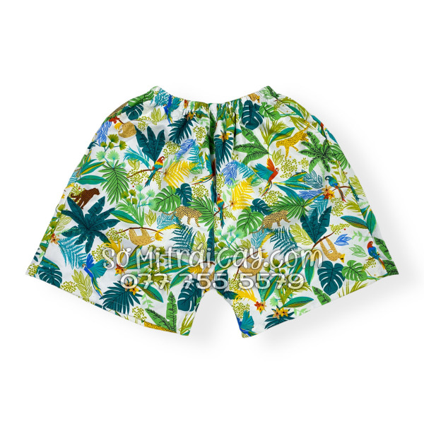 Bộ Áo Sơ Mi Quần Short Tropical Họa Tiết Báo Đốm Vẹt