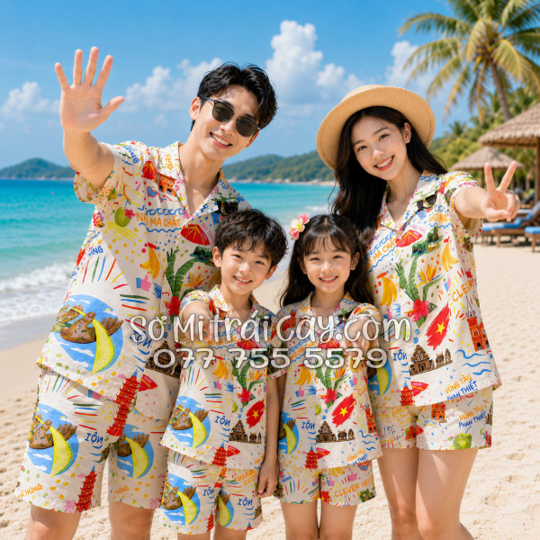 Bộ Áo Sơ Mi Quần Short Tropical Du Lịch Hà Nội Sài Gòn Đà Nẵng Phú Quốc Phan Thiết Mũi Né Nha Trang Vũng Tàu Màu Kem Nhạt