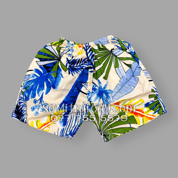 Bộ Áo Sơ Mi Quần Short Tropical Họa Tiết Lá Cọ