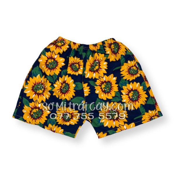 Bộ Áo Sơ Mi Quần Short Tropical Hoa Hướng Dương Xanh Đen