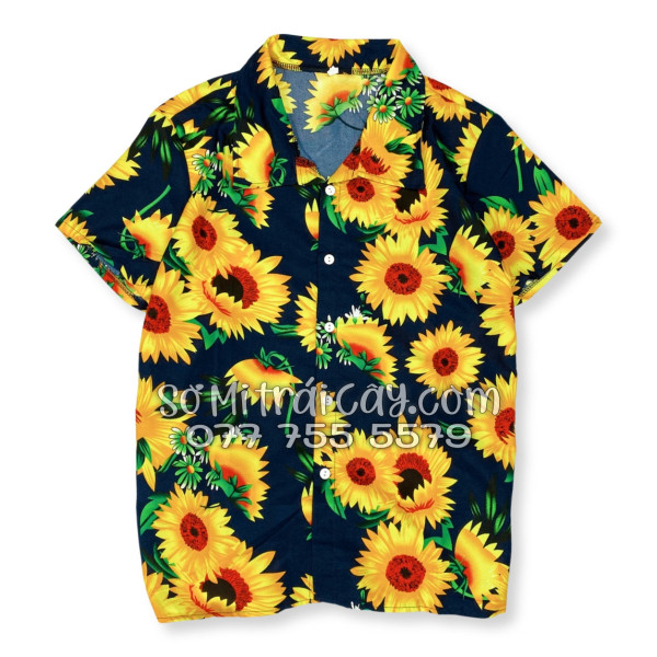 Bộ Áo Sơ Mi Quần Short Tropical Họa Tiết Hoa Cúc