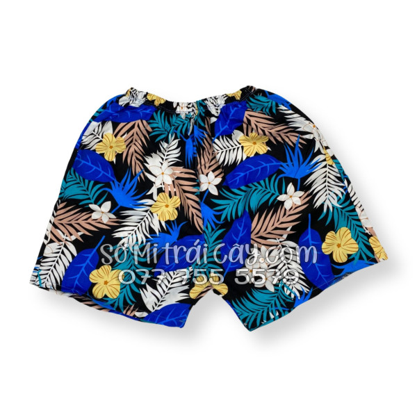 Bộ Áo Sơ Mi Quần Short Tropical Họa Tiết Hoa Vàng Lá Xanh