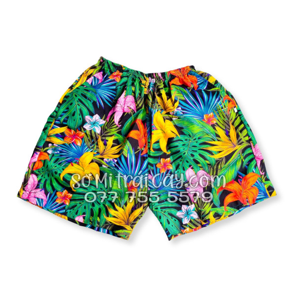 Bộ Áo Sơ Mi Quần Short Tropical Họa Tiết Hoa Loa Kèn