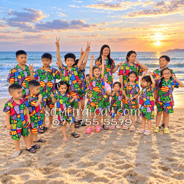 Bộ Áo Sơ Mi Quần Short Tropical Họa Tiết Caro Nhiều Màu